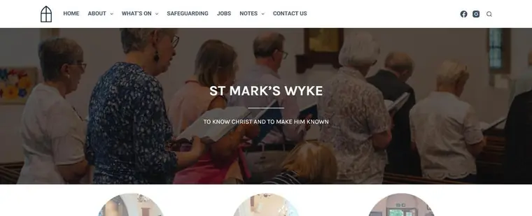 Homepage of the St Mark's Church, Wyke website